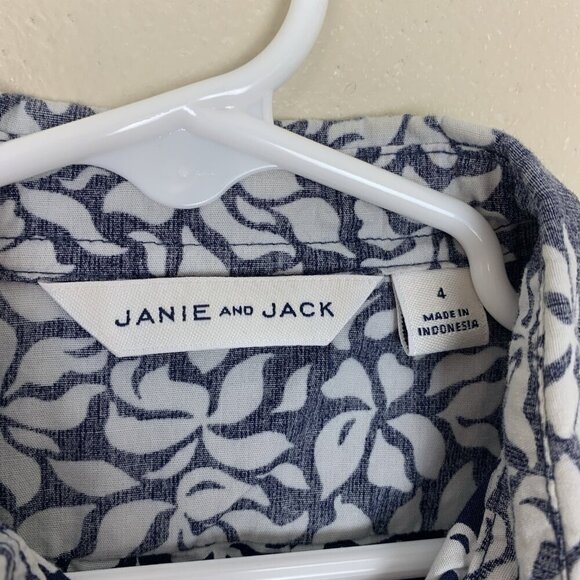 Janie & Jack Boys 4 Reyn Spooner Shirt Short Sleeve Hawaiian Aloha Tropical Blue - Picture 2 of 15